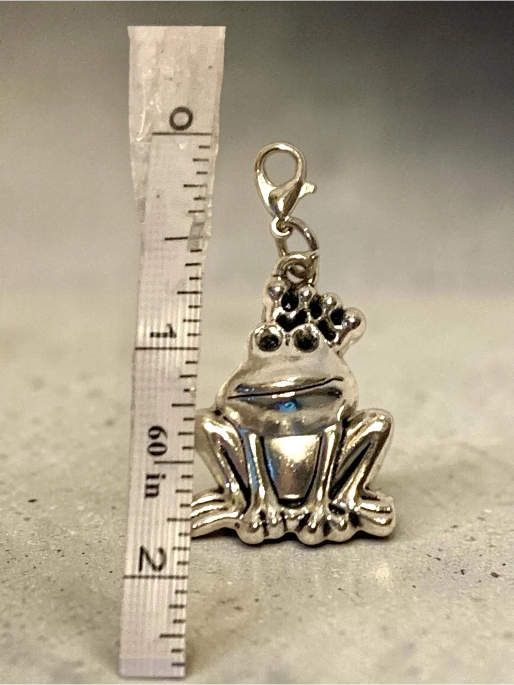 Silver Frog Prince Charm for bags, backpacks, & more handmade